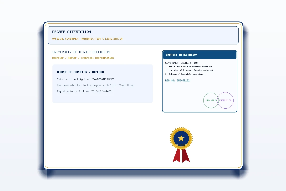 Degree Attestation - Honey Attestation