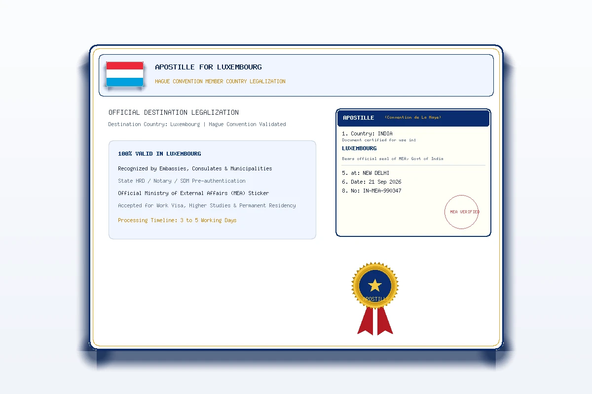Luxembourg Apostille - Honey Attestation