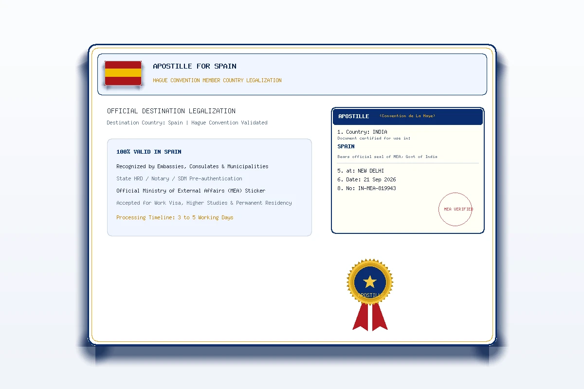 Spain Apostille - Honey Attestation