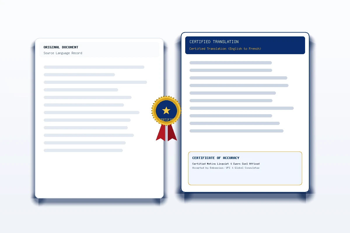 Certified Translation (English to French) - Honey Attestation